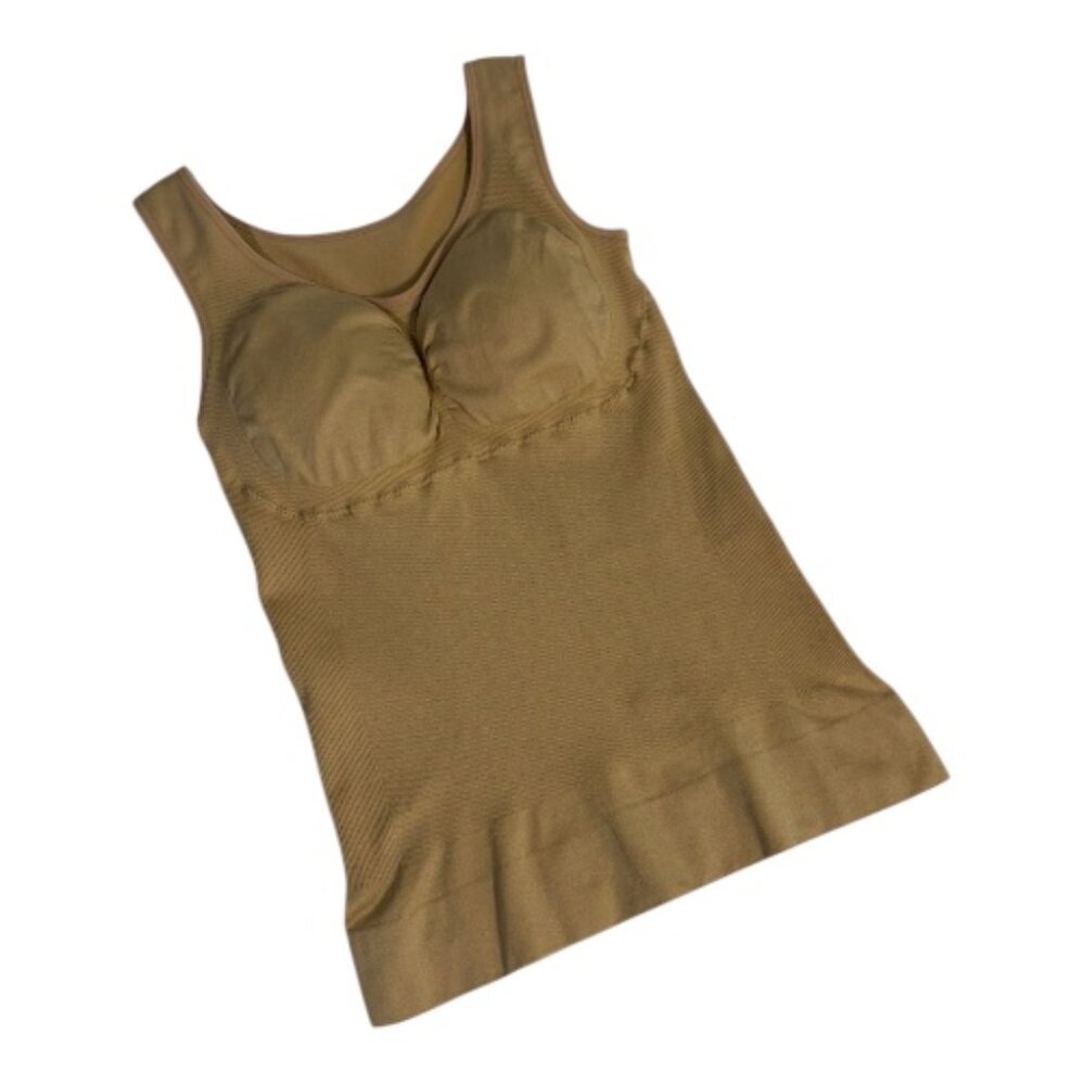 Woman Ocean Camisole Tank Slimming Shapewear Built In Bra XL Beige